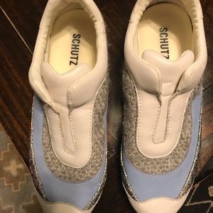 SCHUTZ White and Blue Women's Sneakers